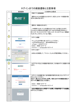ログインまでの画面遷移と注意事項