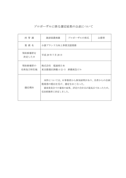 プロポーザルに関わる選定結果の公表について[PDF：77KB]