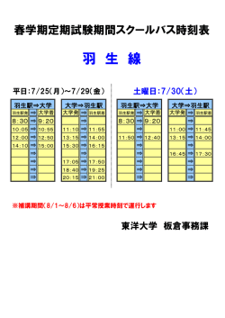 羽 生 線 - 東洋大学
