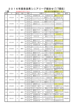 1部リーグ日程表