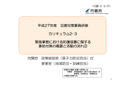 内閣府 政策統括官（原子力防災担当）付 参事官（地域防災・訓練担当