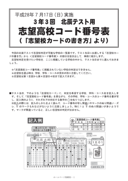 志望高校コード番号表