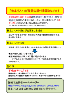 「株主リスト」が登記の添付書面となります