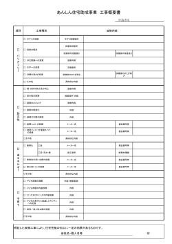 あんしん住宅助成事業 工事概要書