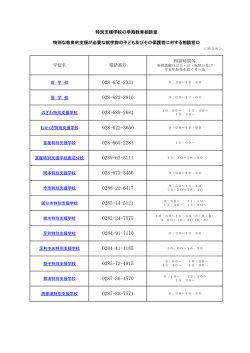 平成28年度県立特別支援学校早期教育相談室一覧（PDF：103KB）