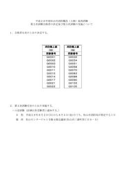 （上級）採用試験の第2次試験合格者（PDF：88KB）