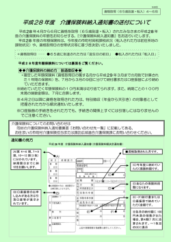 平成28 年度 介護保険料納入通知書の送付について