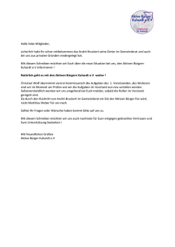 Hallo liebe Mitglieder, sicherlich habt Ihr schon mitbekommen das