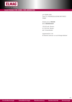 Elektronik f&uuml;r CEMIG 190S (800004162)