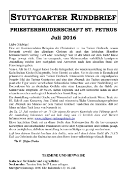 Juli - Priesterbruderschaft St. Petrus