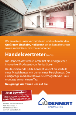 Handelsvertreter(m/w) - ICON-Haus
