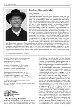 Liebe Heimattage-Besucher! Herzlich willkommen in Iglau!