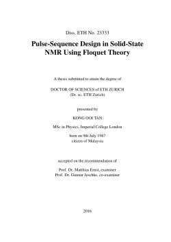 Pulse-Sequence Design in Solid-State NMR - ETH E