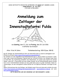 Informationen und Anmeldung - Katholische Stadtpfarrei Fulda