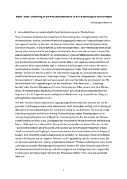 Holm Tetens` Einf&uuml;hrung in die Wissenschaftstheorie in ihrer