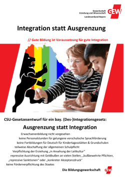 Integration statt Ausgrenzung