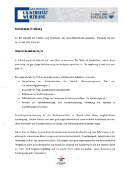 Stellenausschreibung Studienkoordinator/In