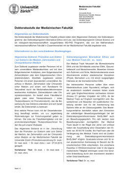 Doktoratsstufe an der MeF