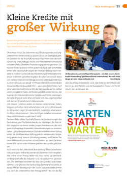 gro&szlig;er Wirkung - Mikrokredit Brandenburg