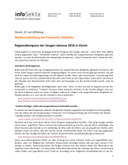 Medienmitteilung infoSekta_Sommerkongress Zeugen