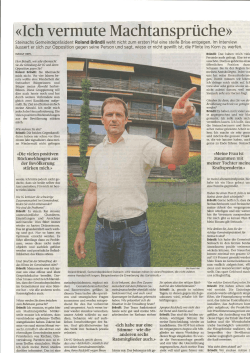Interview Tagblatt mit Gemeinderpräsident Brändli