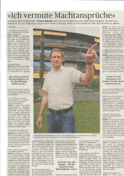 Interview Tagblatt mit Gemeinderpr&auml;sident Br&auml;ndli