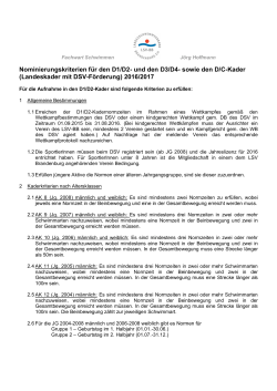 Berufungskriterien DSV- Bundeskader 2016/2017