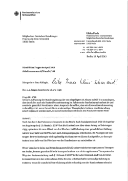 Schreiben des Bundesministeriums für Gesundheit vom 23. April 2013