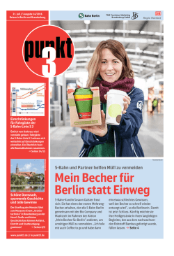 Mein Becher für Berlin statt Einweg - S