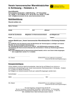 Beitrittsformular - Hannoveraner in Schleswig