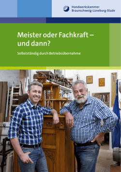 Meister oder Fachkraft – und dann?