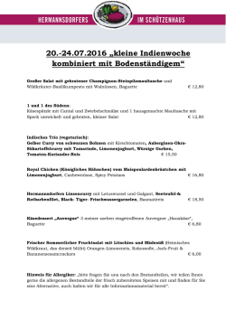 indisch inspirierte Karte hier - Hermannsdorfers im Sch&uuml;tzenhaus
