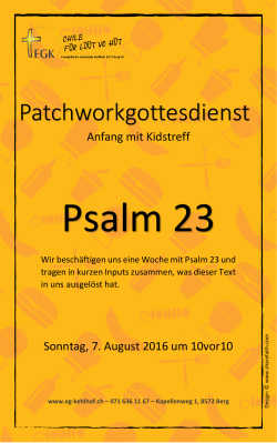 Patchworkgottesdienst - Evangelischen Gemeinde Kehlhof