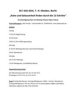 DLT AAS 2016, 7.&ndash;9. Oktober, Berlin &bdquo;Ruhe und Gelassenheit finden