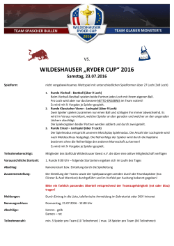 WILDESHAUSER „RYDER CUP“ 2016 Samstag, 23.07.2016
