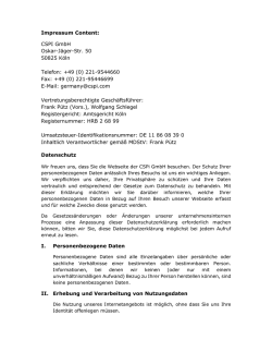 Impressum Content: CSPI GmbH Oskar-Jäger-Str. 50