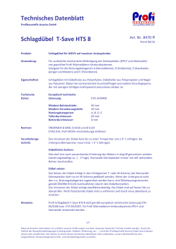 Technisches Datenblatt Schlagdübel T-Save HTS 8