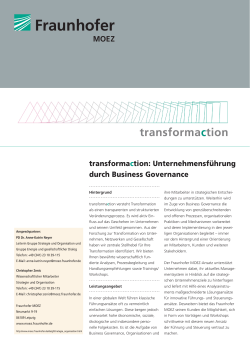 transformaction: Unternehmensführung durch Business Governance