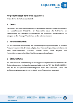Hygienekonzept der Firma aquamess