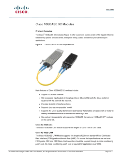 Cisco 10GBASE X2 Modules