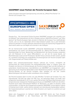 Saxoprint ist neuer Partner der Porsche European Open