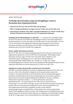 Adhoc-Mitteilung - ElringKlinger AG