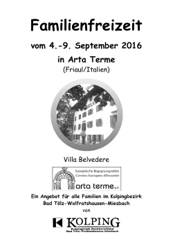 die vollst&auml;ndige Ausschreibung f&uuml;r die Familienfreizeit in Arta Terme