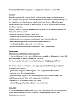 Gewerkschaftliche Forderungen zur Landtagswahl in Sachsen