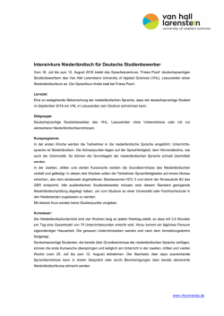 Intensivkurs - VHL University of Applied Sciences