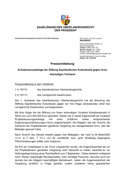 Pressemitteilung - Saarländisches Oberlandesgericht