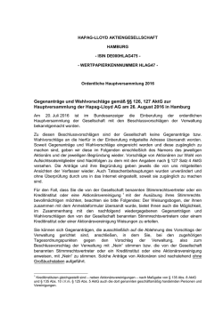 Hinweise zu Gegenantr&auml;gen und Wahlvorschl&auml;gen - Hapag