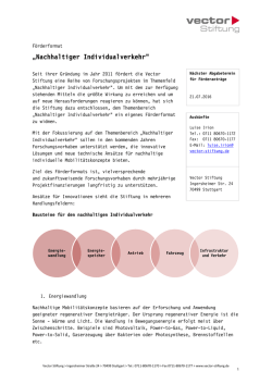 Förderformat und Ausschreibung „Nachhaltiger