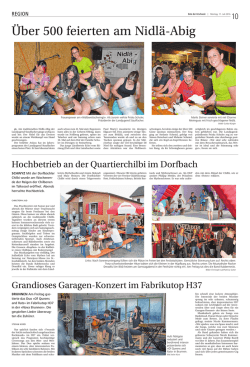 Grandioses Garagen-Konzert im Fabrikutop H37