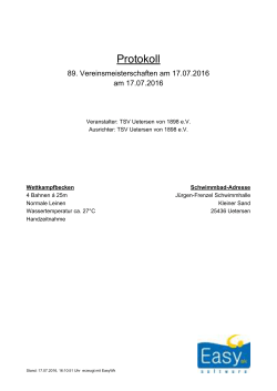 Protokoll_VMS 2016 - Schwimmabteilung des TSV Uetersen